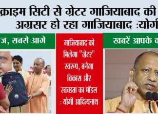 क्राइम सिटी से ग्रेटर गाजियाबाद की और अग्रसर हो रहा गाजियाबाद: योगी Ghaziabad