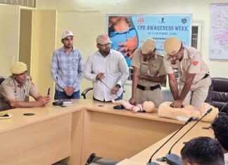 पीसीआर डायल-112 व पुलिसकर्मियों को दिया गया बेसिक फर्स्ट एड सीपीआर का प्रशिक्षण Bhiwani News