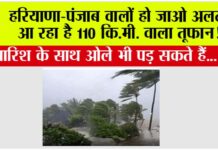Haryana Punjab Weather Alert: हरियाणा-पंजाब वालों हो जाओ अलर्ट, आ रहा है 110 कि.मी. वाला तूफान! Haryana Punjab Weather Alert: