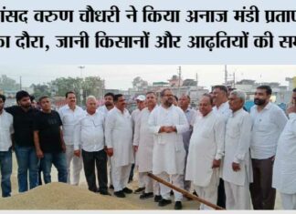 सांसद वरुण चौधरी ने किया अनाज मंडी प्रताप नगर का दौरा, जानी किसानों और आढ़तियों की समस्याएं Pratap Nagar
