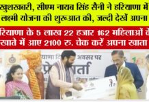 Haryana: हरियाणा के 5 लाख 22 हजार 162 महिलाओं के खाते में आए 2100 रु.! चेक करें अपना खाता Haryana