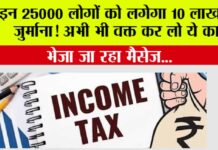 Income Tax News: इन 25000 लोगों को लगेगा 10 लाख का जुर्माना! अभी भी वक्त कर लो ये काम Income Tax News