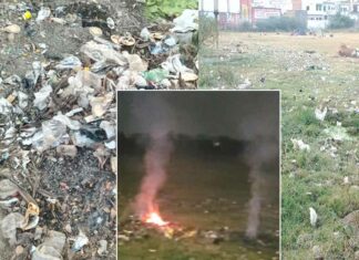 हनुमान वाटिका के पास लगाई जा रही कूड़े में आग, प्रदूषण बन रहा लोगो के लिए मुसीबत……. प्रशासन बेफ़िक्र Kaithal News