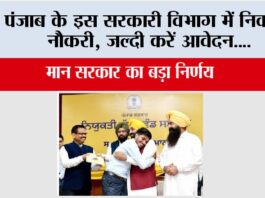 Punjab News: पंजाब के इस सरकारी विभाग में निकली नौकरी, जल्दी करें आवेदन…. Punjab News