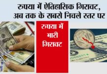 Rupee slips again: रुपया में ऐतिहासिक गिरावट, अब तक के सबसे निचले स्तर पर Rupee slips again
