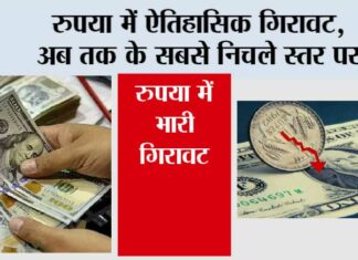 Rupee slips again: रुपया में ऐतिहासिक गिरावट, अब तक के सबसे निचले स्तर पर Rupee slips again