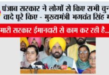 पंजाब सरकार ने लोगों से किए सभी चुनावी वादे पूरे किए – मुख्यमंत्री भगवंत सिंह मान