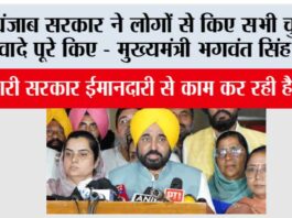 पंजाब सरकार ने लोगों से किए सभी चुनावी वादे पूरे किए – मुख्यमंत्री भगवंत सिंह मान
