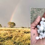 फिरोजपुर में ओलावृष्टि, आसमान में दिखीं दो सतरंगी इंद्रधनुष Firozpur News