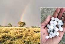 फिरोजपुर में ओलावृष्टि, आसमान में दिखीं दो सतरंगी इंद्रधनुष Firozpur News