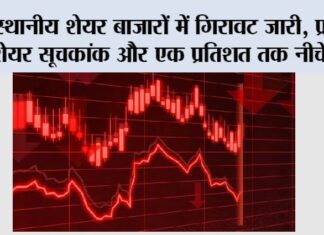 Stock Market News: स्थानीय शेयर बाजारों में गिरावट जारी, प्रमुख शेयर सूचकांक और एक प्रतिशत तक नीचे आए Share Market