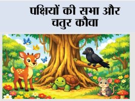 पक्षियों की सभा और चतुर कौवा Crow