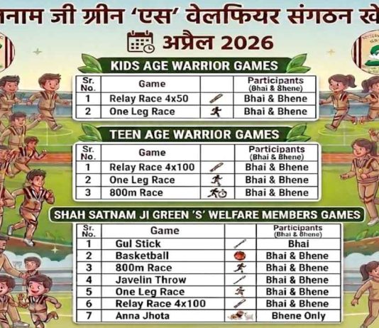 शाह सतनाम जी ग्रीन एस वेलफेयर कमिटी की खेल प्रतियोगिताओं में अपनी प्रतिभा दिखाने का सुनहरा अवसर Meerut News