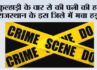 कुल्हाड़ी के वार से की पत्नी की हत्या, राजस्थान के इस जिले में मचा हड़कंप Rajasthan