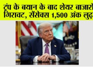 Stock Market: ट्रंप के बयान के बाद शेयर बाजारों में गिरावट, सेंसेक्स 1,500 अंक लुढ़का Stock Market