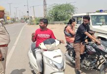 घग्घर पुल पर 80 चालान, सड़क सुरक्षा अभियान तेज, नियम तोड़ने वालों पर कार्रवाई Hanumangarh Traffic Police